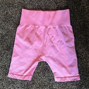 Pink workout shorts
